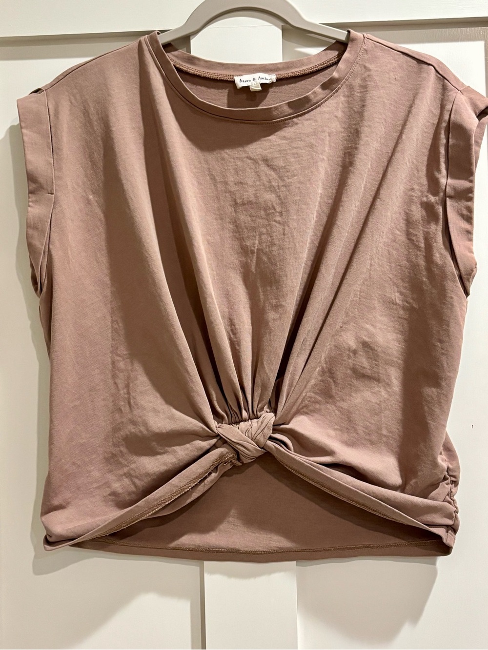Dusty Rose Knot-Front Tank